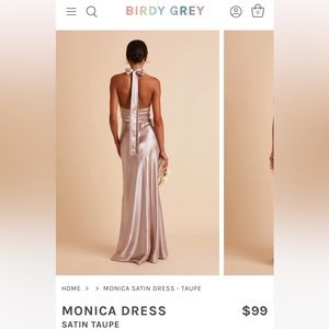 Birdy Grey Bridesmaid Dress (Monica) in Satin Taupe
